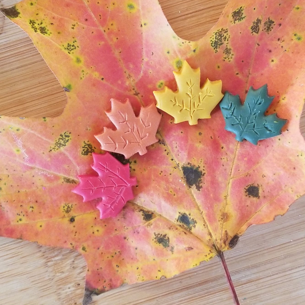 Handmade Maple Leaf Studs